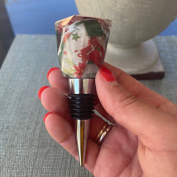 XMAS Handmade Festive Holiday Diamond Top Wine Stop Short - Picture 9 of 13